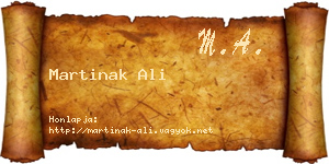 Martinak Ali névjegykártya